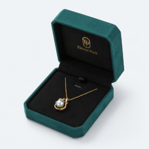 Peacock Blue and Blue Velvet Jewelry Packaging Box - open product view - JB-BM-08-P61