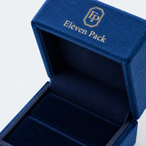 Blue Velvet Hinged Jewelry Box for Necklaces and Rings - material or structure detail - JB-BM-08-P64
