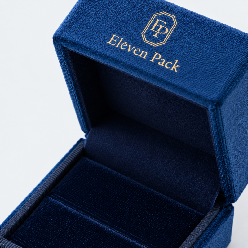 Blue Velvet Hinged Jewelry Box for Necklaces and Rings - material or structure detail - JB-BM-08-P64