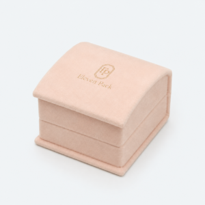 Pink Velvet Premium Ring Box - closed product view - JB-BM-08-P7