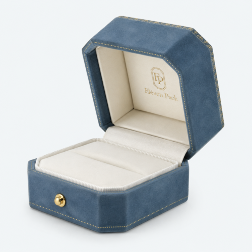 Velvet Premium Ring Box - open product view - JB-BM-08-P8 Velvet Premium Ring Box - open product view - JB-BM-08-P8