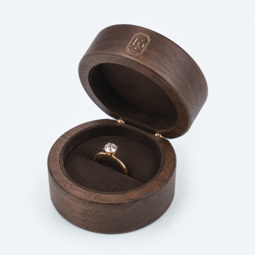 Ebony Wood Multifunctional Double Ring Box for Ring Style B - open product view - JB-BM-09-P11