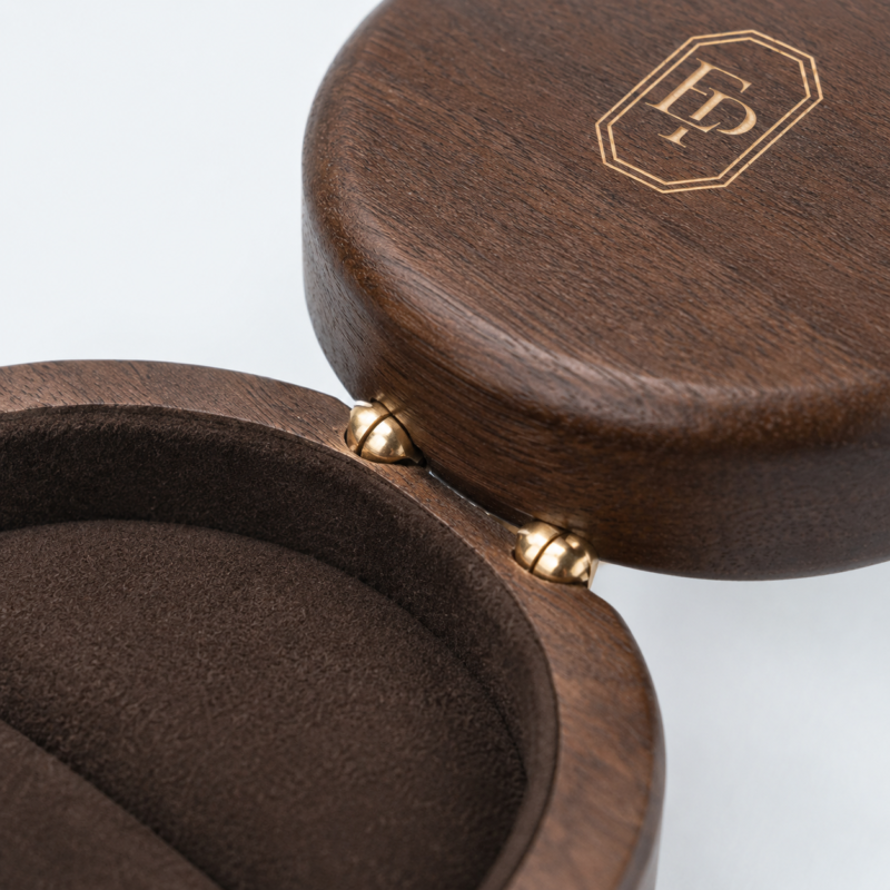 Ebony Wood Multifunctional Double Ring Box for Ring Style B - material or structure detail - JB-BM-09-P11