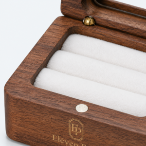 Ebony Wood Multifunctional Double Ring Box for Ring Style C - material or structure detail - JB-BM-09-P12 Ebony Wood Multifunctional Double Ring Box for Ring Style C - material or structure detail - JB-BM-09-P12
