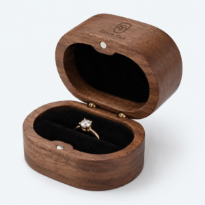 Ebony Wood Multifunctional Ring Box for Ring - open product view - JB-BM-09-P13
