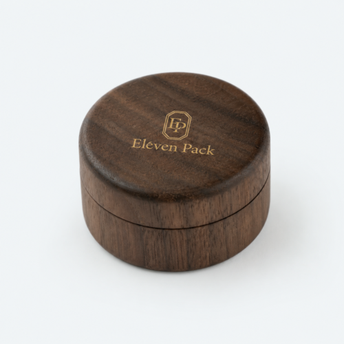 Ebony Wood Multifunctional Round Luxury Ring Box - closed product view - JB-BM-09-P14