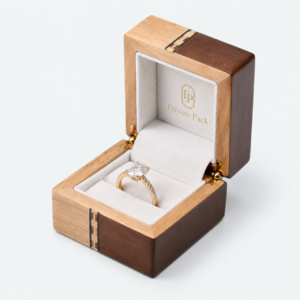 Wooden Flip-Top Luxury Jewelry Packaging Box - open product view - JB-BM-09-P2 Wooden Flip-Top Luxury Jewelry Packaging Box - open product view - JB-BM-09-P2
