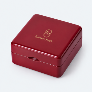 Red Wooden Hinged Piano Lacquer Luxury Jewelry Box - closed product view - JB-BM-09-P4 Red Wooden Hinged Piano Lacquer Luxury Jewelry Box - closed product view - JB-BM-09-P4