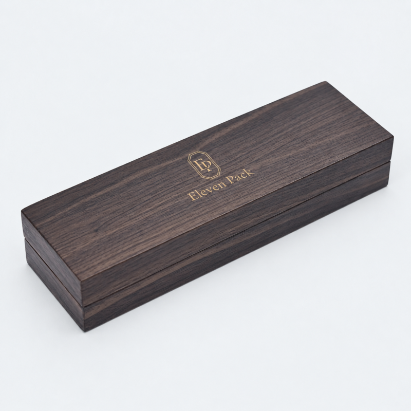 Custom Hinged Luxury Wooden Bracelet Box - closed product view - JB-BM-09-P5 Custom Hinged Luxury Wooden Bracelet Box - closed product view - JB-BM-09-P5