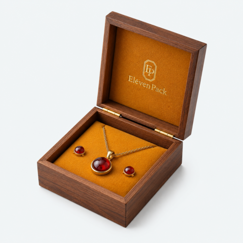 Wooden Premium Jewelry Packaging Box - open product view - JB-BM-09-P7
