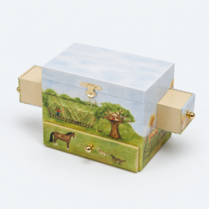 Wedding Birthday Wooden Musical Jewelry Box - closed product view - JB-BM-09-P78