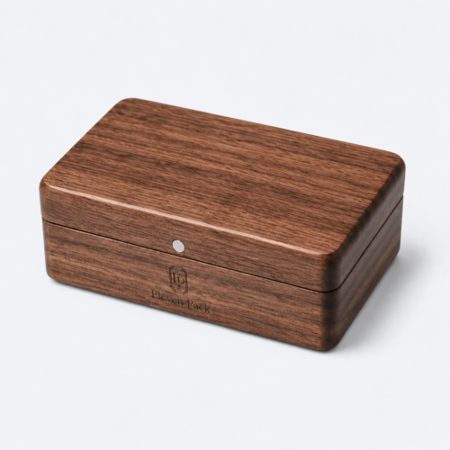 Ebony Wood Multifunctional Ring Box - closed product view - JB-BM-09-P8