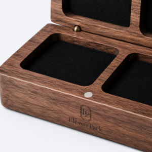Ebony Wood Multifunctional Ring Box - material or structure detail - JB-BM-09-P8