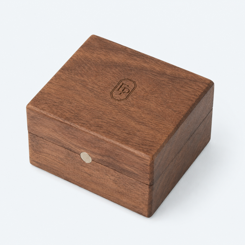 Ebony Wood Multifunctional Double Ring Box - closed product view - JB-BM-09-P9