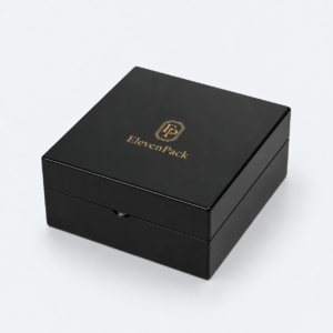 Black PU Leather Jewelry Box - closed product view - JB-BS-10-P7