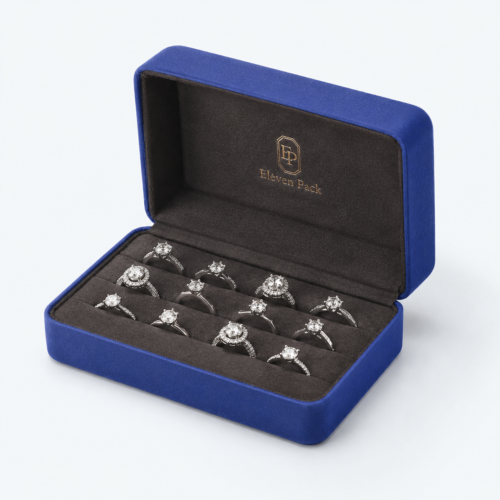 Velvet Ring Display Tray Style - open product view - JD-BM-01-P10