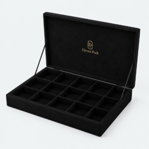 Velvet Ring Display Tray Sample - open product view - JD-BM-01-P9