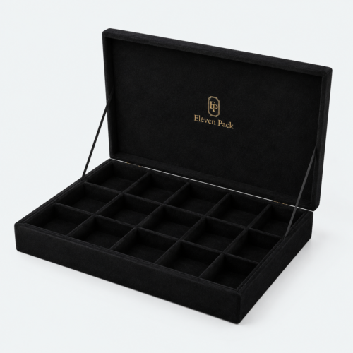 Velvet Ring Display Tray Sample - open product view - JD-BM-01-P9