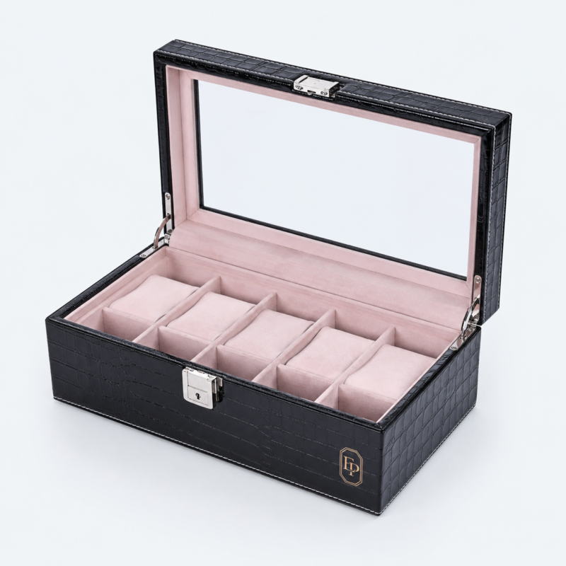 PU Leather Watch Display Box - open product view - JD-BM-02-P11