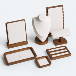 PU Leather Jewelry Display Set for Counter Style D - closed product view - JD-BM-02-P9 PU Leather Jewelry Display Set for Counter Style D - closed product view - JD-BM-02-P9