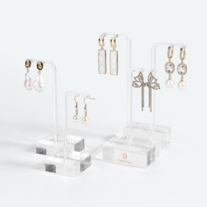 Clear Acrylic Glass Jewelry Display Stand for Counter - open product view - JD-BM-04-P11 Clear Acrylic Glass Jewelry Display Stand for Counter - open product view - JD-BM-04-P11