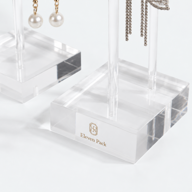 Clear Acrylic Glass Jewelry Display Stand for Counter - material or structure detail - JD-BM-04-P11 Clear Acrylic Glass Jewelry Display Stand for Counter - material or structure detail - JD-BM-04-P11