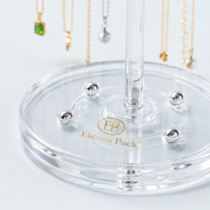 Clear Acrylic Glass Rotating Jewelry Display Stand - material or structure detail - JD-BM-04-P12