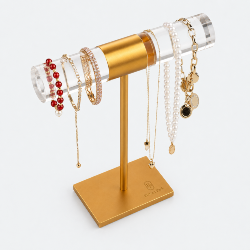 Clear Acrylic Metal Jewelry Display Stand - closed product view - JD-BM-04-P3