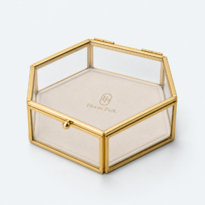 Acrylic Glass Jewelry Display Box - closed product view - JD-BM-04-P4 Acrylic Glass Jewelry Display Box - closed product view - JD-BM-04-P4