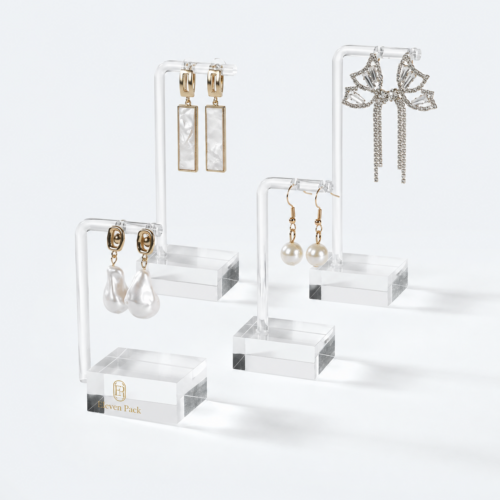 Clear Acrylic Earring Display Stand - open product view - JD-BM-04-P9