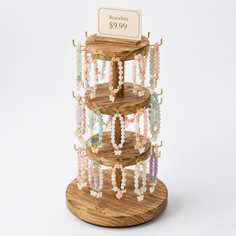 Wooden Earring Display Stand - open product view - JD-BM-05-P13