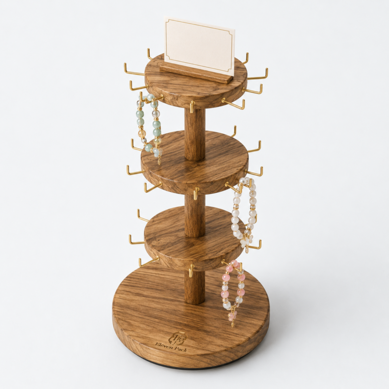 Wooden Earring Display Stand - closed product view - JD-BM-05-P13