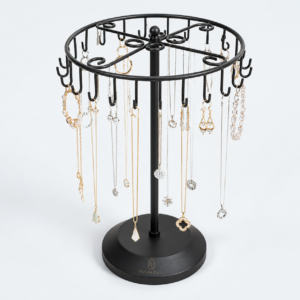Metal Rotating Jewelry Display Stand - open product view - JD-BM-06-P17 Metal Rotating Jewelry Display Stand - open product view - JD-BM-06-P17