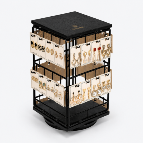 Metal Earring Display Stand Rotating - open product view - JD-BM-06-P19 Metal Earring Display Stand Rotating - open product view - JD-BM-06-P19