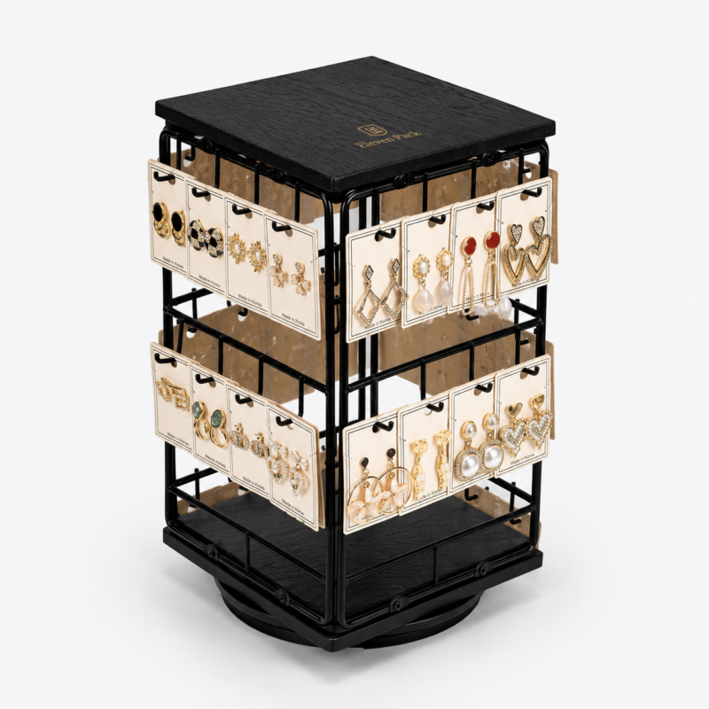 Metal Earring Display Stand Rotating - open product view - JD-BM-06-P19
