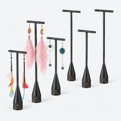 Metal Earring Display Stand Black - open product view - JD-BM-06-P20 Metal Earring Display Stand Black - open product view - JD-BM-06-P20
