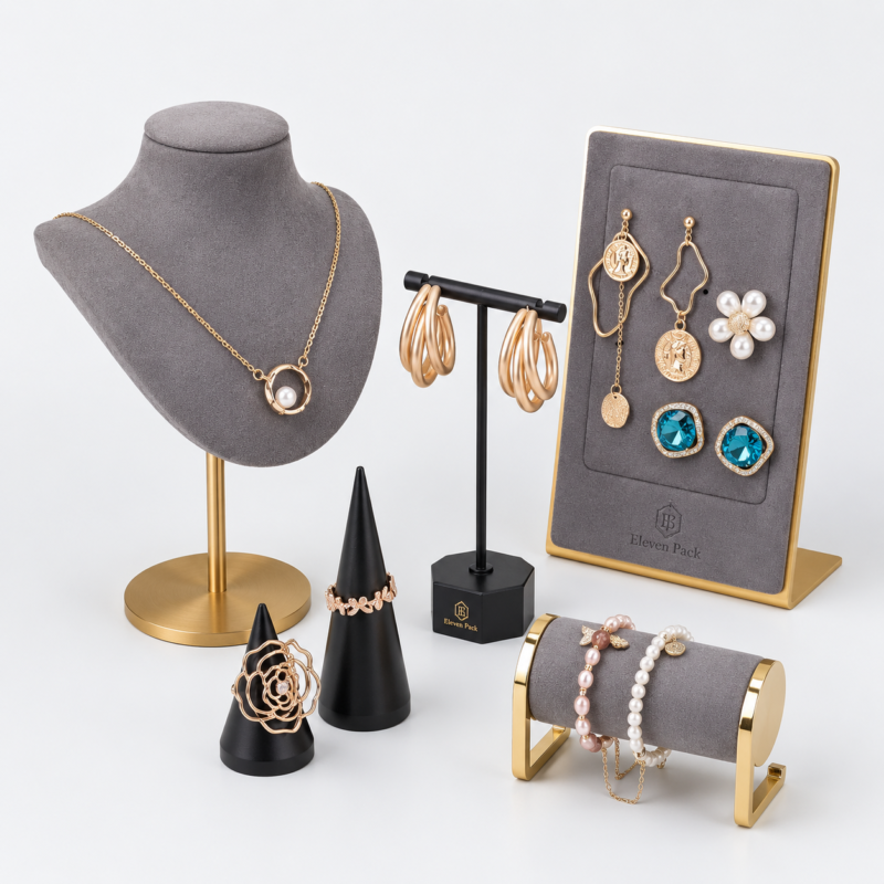 Metal Jewelry Display Solution - open product view - JD-BM-06-P8