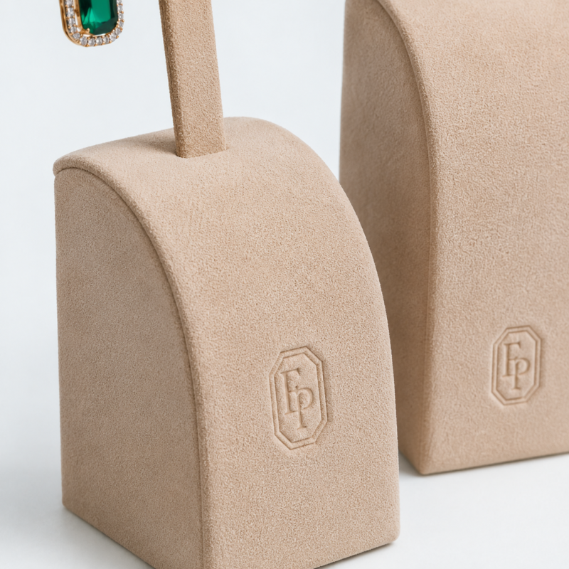 Suede Premium Earring Display Stand - material or structure detail - JD-BM-07-P2 Suede Premium Earring Display Stand - material or structure detail - JD-BM-07-P2