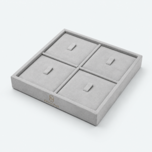 Suede Ring Display Tray - open product view - JD-BM-07-P3 Suede Ring Display Tray - open product view - JD-BM-07-P3