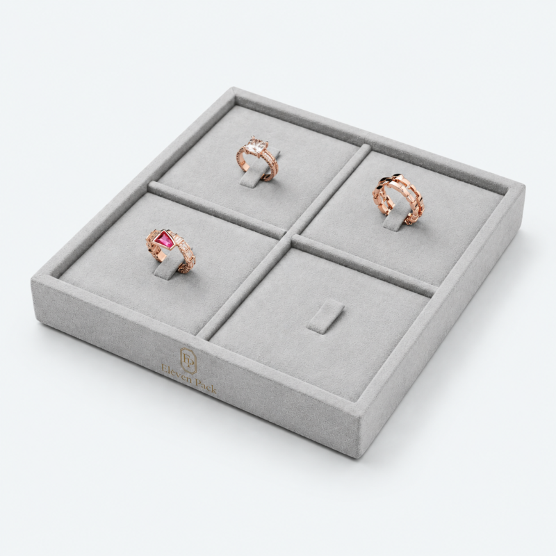 Suede Ring Display Tray - material or structure detail - JD-BM-07-P3 Suede Ring Display Tray - material or structure detail - JD-BM-07-P3