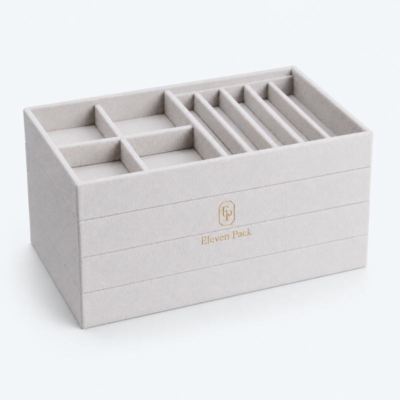 Velvet Stackable Jewelry Tray - closed product view - JD-BT-01-P1