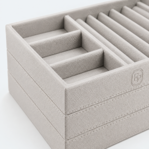 Velvet Stackable Jewelry Tray - material or structure detail - JD-BT-01-P1