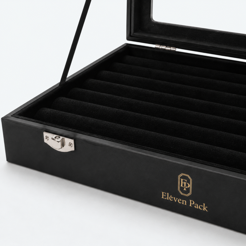 Glass Flip-Top Ring Display Box - material or structure detail - JD-BT-01-P4