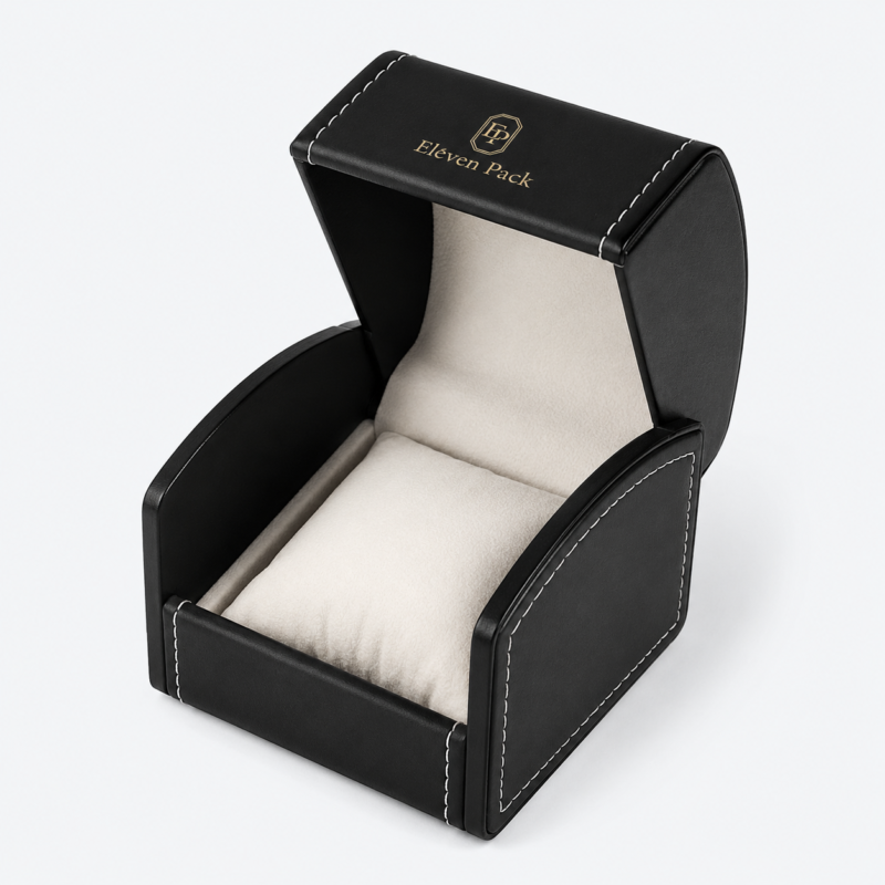 Leather Watch Storage and Display Box - open product view - JD-BT-02-P1