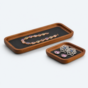 Velvet Jewelry Display Tray Wooden - closed product view - JD-BT-05-P1 Velvet Jewelry Display Tray Wooden - closed product view - JD-BT-05-P1