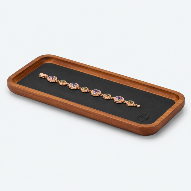 Velvet Jewelry Display Tray Wooden - material or structure detail - JD-BT-05-P1 Velvet Jewelry Display Tray Wooden - material or structure detail - JD-BT-05-P1