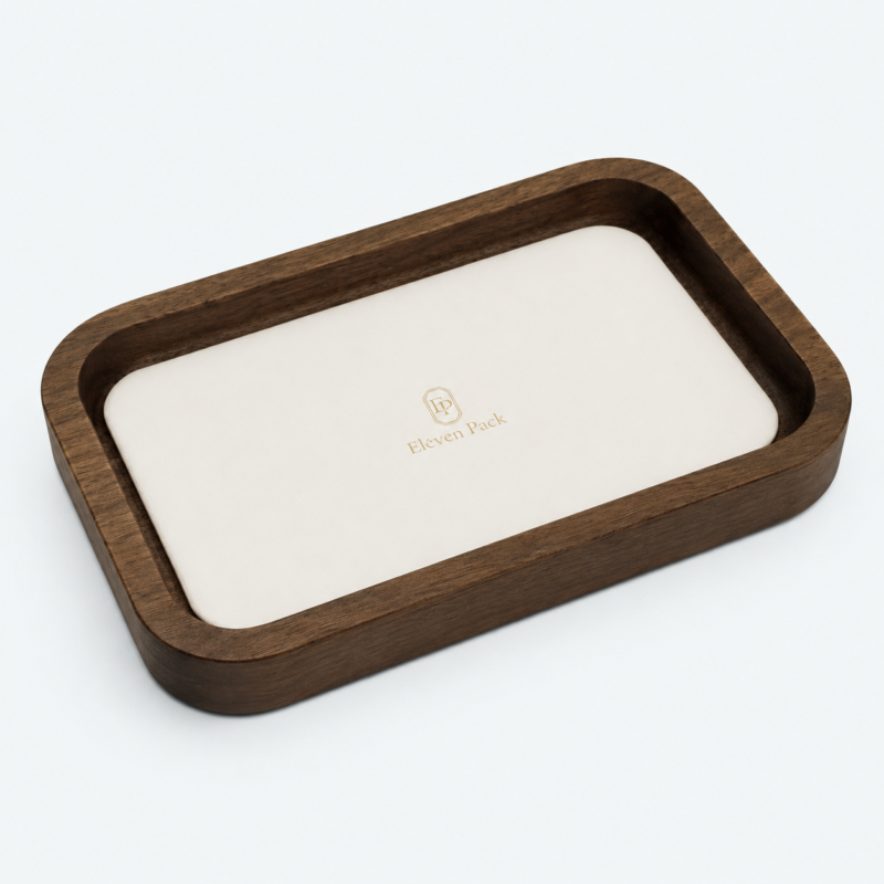 Walnut Velvet Jewelry Tray - open product view - JD-BT-05-P2