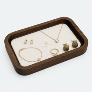 Walnut Velvet Jewelry Tray - material or structure detail - JD-BT-05-P2