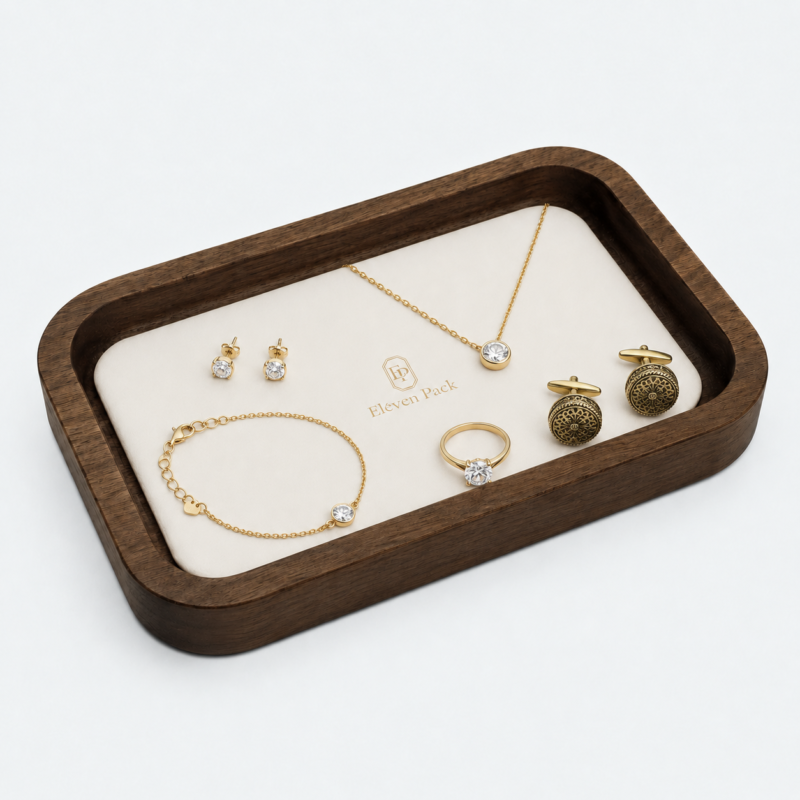 Walnut Velvet Jewelry Tray - material or structure detail - JD-BT-05-P2
