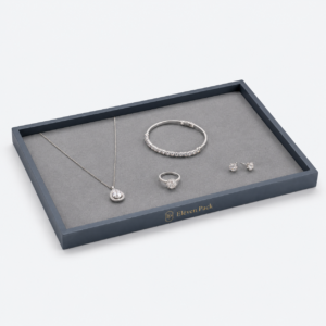 Walnut Velvet Jewelry Tray for Counter - closed product view - JD-BT-05-P3